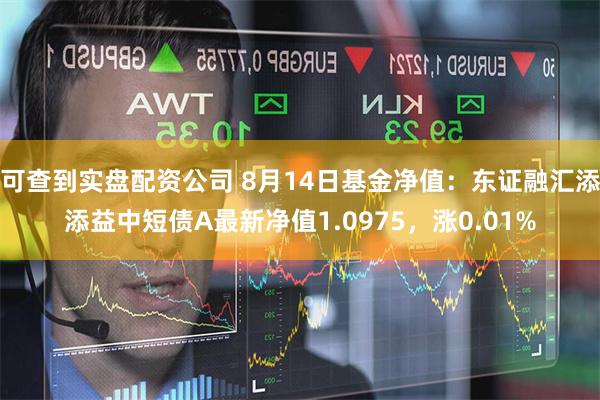 可查到实盘配资公司 8月14日基金净值：东证融汇添添益中短债A最新净值1.0975，涨0.01%